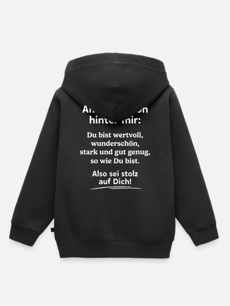 Du bist gut genug! - Kinder Premium Organic Hoodie - Schwarz