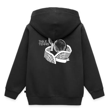 tischtennis - Kinder Premium Organic Hoodie - Schwarz - Hinten - AI Model Kid Male (0cm)