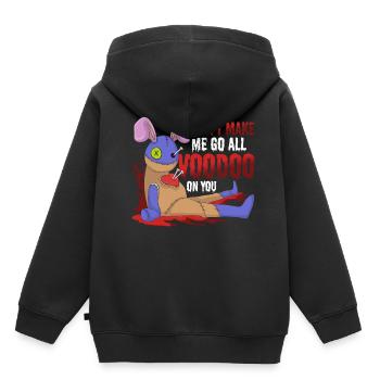 Cadeau de sorcellerie vaudou drôle poupée vaudou - Sweat Premium à capuche enfant bio - noir - Dos - AI Model Kid Male (0cm)