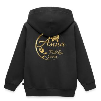 Anna-Rosen-polnische Rose - Kinder Premium Organic Hoodie - Schwarz - Hinten - AI Model Kid Male (0cm)