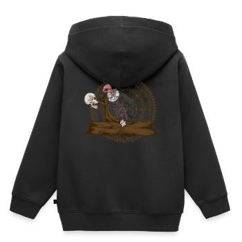 Aasfresser Totenkopf Raubvogel Geschenk Geier - Kinder Premium Organic Hoodie - Schwarz - Hinten - AI Model Kid Male (0cm)