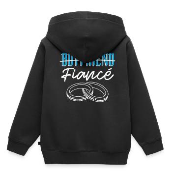 Fiancé, Partner, Boyfriend, Gift, Engagement - Kids Premium Organic Hoodie - black - Back - AI Model Kid Male (0cm)