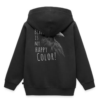 Black Is My Happy Color Raven Crow Gothic Saying - Kids Premium Organic Hoodie - black - Back - AI Model Kid Male (0cm)