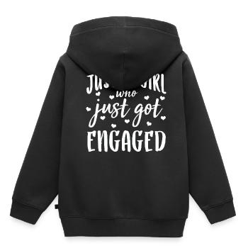 Fiancée, Girl, Partner, Gift, Engagement - Kids Premium Organic Hoodie - black - Back - AI Model Kid Male (0cm)