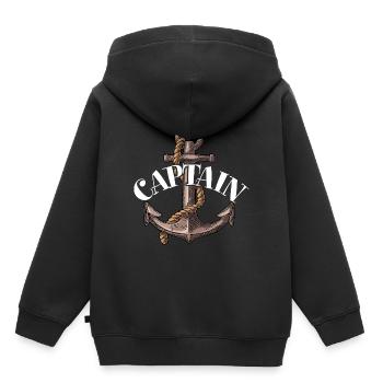 Kapitän - Kinder Premium Organic Hoodie - Schwarz - Hinten - AI Model Kid Male (0cm)