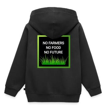 No Farmers no Food no Future - Kinder Premium Organic Hoodie - Schwarz - Hinten - AI Model Kid Male (0cm)