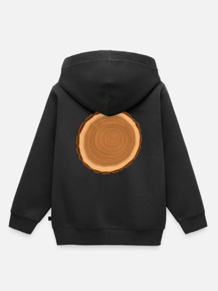 Holz - Kinder Premium Organic Hoodie - Schwarz