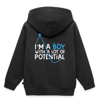 Kind Junge Jungs Geschenk - Kinder Premium Organic Hoodie - Schwarz - Hinten - AI Model Kid Male (0cm)