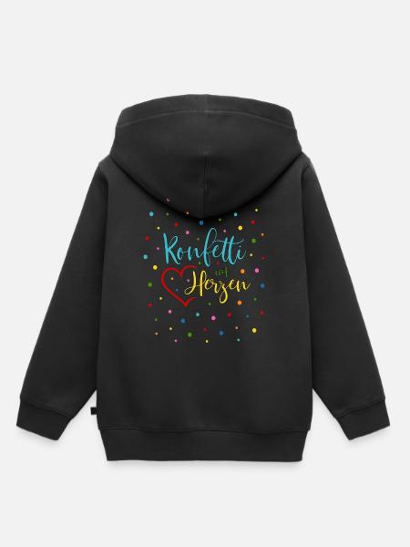 Konfetti im Herzen - Kinder Premium Organic Hoodie - Schwarz