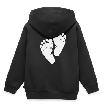 Babyfuß - Schwangerschaft Mutterschaft Baby - Kinder Premium Organic Hoodie - Schwarz - Hinten - AI Model Kid Male (0cm)