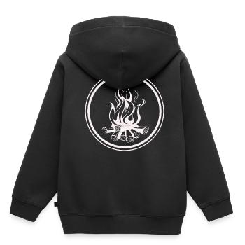 Camping Campfire - Tent Holiday Freedom Nature - Kids Premium Organic Hoodie - black - Back - AI Model Kid Male (0cm)