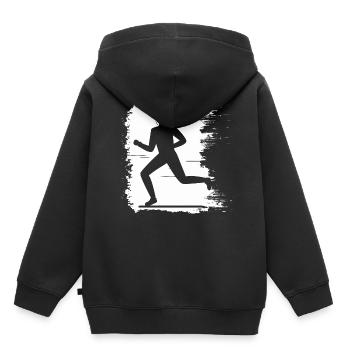 Jogging - Running Running Man Fitness - Sweat Premium à capuche enfant bio - noir - Dos - AI Model Kid Male (0cm)