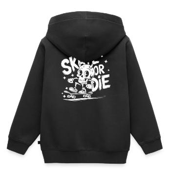 Skateur Streetart Skate or Die - Sweat Premium à capuche enfant bio - noir - Dos - AI Model Kid Male (0cm)