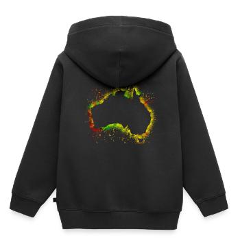 Continents australiens - Sweat Premium à capuche enfant bio - noir - Dos - AI Model Kid Male (0cm)