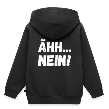 Nein - Kinder Premium Organic Hoodie - Schwarz - Hinten - AI Model Kid Male (0cm)