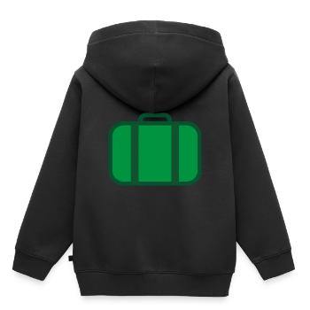 Travail voyage vacances valise - Sweat Premium à capuche enfant bio - noir - Dos - AI Model Kid Male (0cm)