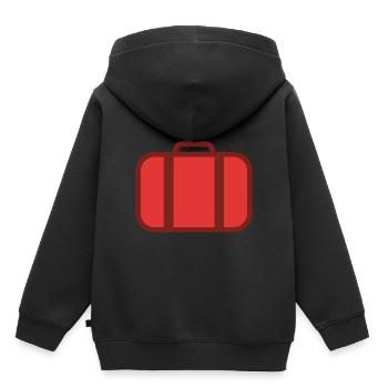 Valises de voyage - Sweat Premium à capuche enfant bio - noir - Dos - AI Model Kid Male (0cm)