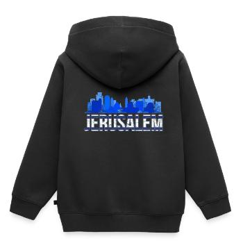 Don israélien de Jérusalem Israël - Sweat Premium à capuche enfant bio - noir - Dos - AI Model Kid Male (0cm)