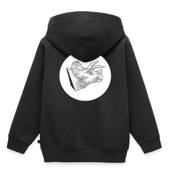 Dinosaure dinosaure Triceratops dinosaure - Sweat Premium à capuche enfant bio - noir - Dos - AI Model Kid Male (0cm)