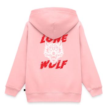 Wolf einsam Rudel Tier Hund Mond heulen wild Idee - Kinder Premium Organic Hoodie - Rosa - Hinten - AI Model Kid Female (0cm)