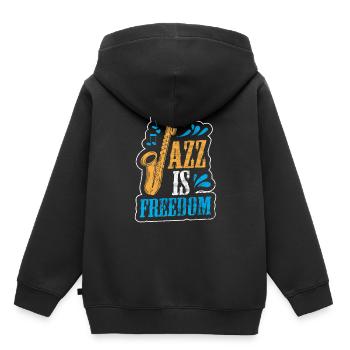 Jazz Musikstil Musik Band Saxophon Geschenk - Kinder Premium Organic Hoodie - Schwarz - Hinten - AI Model Kid Male (0cm)