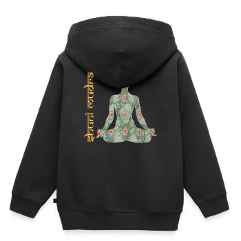 yoga 15 shuni mudra e 211 - Sweat Premium à capuche enfant bio - noir - Dos - AI Model Kid Male (0cm)