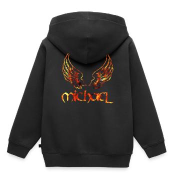 archangel michael fire - Kids Premium Organic Hoodie - black - Back - AI Model Kid Male (0cm)