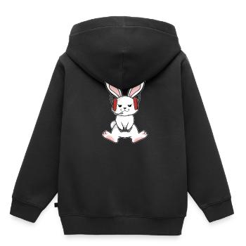Donc, le lapin de Pâques joue - Sweat Premium à capuche enfant bio - noir - Dos - AI Model Kid Male (0cm)