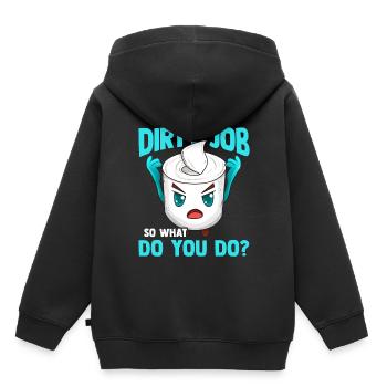 Papier toilette papier toilette - Sweat Premium à capuche enfant bio - noir - Dos - AI Model Kid Male (0cm)