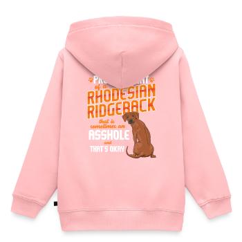Rhodesian Ridgeback - Kinder Premium Organic Hoodie - Rosa - Hinten - AI Model Kid Female (0cm)