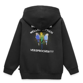 Budgie promised - Kids Premium Organic Hoodie - black - Back - AI Model Kid Male (0cm)