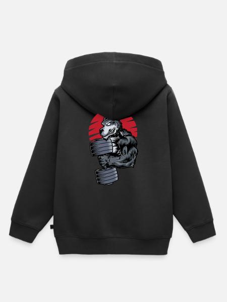 Fitness di Husky Dog Dog Gym - Felpa Premium con cappuccio bambino bio - nero