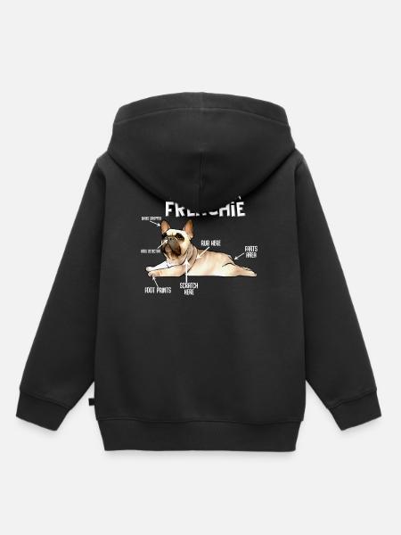 Bulldog francese - Felpa Premium con cappuccio bambino bio - nero