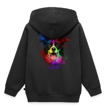 Australian Shepherd - Kinder Premium Organic Hoodie - Schwarz - Hinten - AI Model Kid Male (0cm)