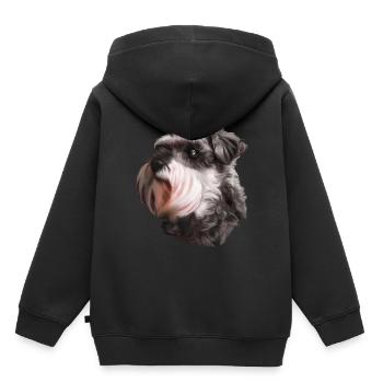 Schnauzer chien schnauzer géant - Sweat Premium à capuche enfant bio - noir - Dos - AI Model Kid Male (0cm)