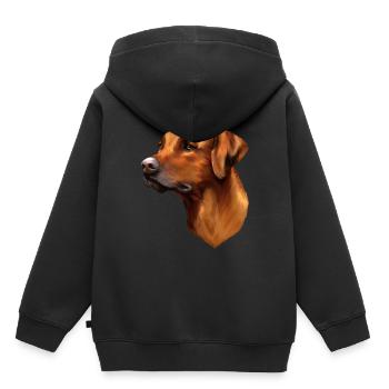 Rhodesian Ridgeback - Kinder Premium Organic Hoodie - Schwarz - Hinten - AI Model Kid Male (0cm)