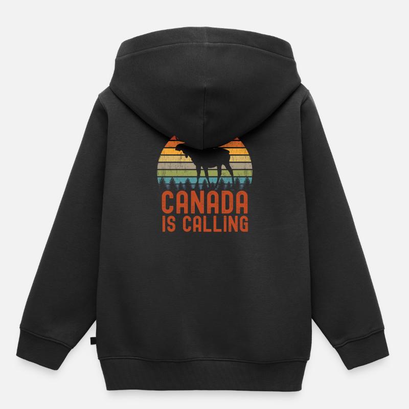 Le Canada appelle | Vacances Émigration Canada - Sweat Premium à capuche enfant bio - noir