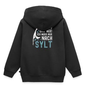 Sylt - Kinder Premium Organic Hoodie - Schwarz - Hinten - AI Model Kid Male (0cm)