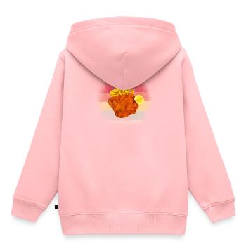 Frites Schnitzel - Wiener Schnitzel - Sweat Premium à capuche enfant bio - rose - Dos - AI Model Kid Female (0cm)