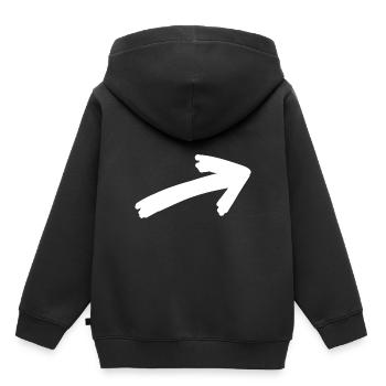 Pfeil - Kinder Premium Organic Hoodie - Schwarz - Hinten - AI Model Kid Male (0cm)