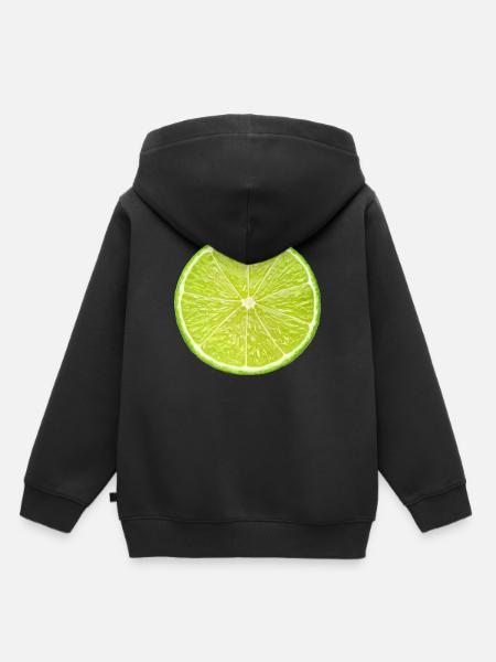 Limette - Kinder Premium Organic Hoodie - Schwarz