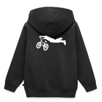 BMX, VTT / VTT Super man tricks, truc - Sweat Premium à capuche enfant bio - noir - Dos - AI Model Kid Male (0cm)