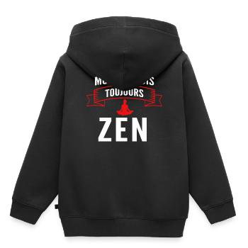 Moi je suis toujours zen - Sweat Premium à capuche enfant bio - noir - Dos - AI Model Kid Male (0cm)