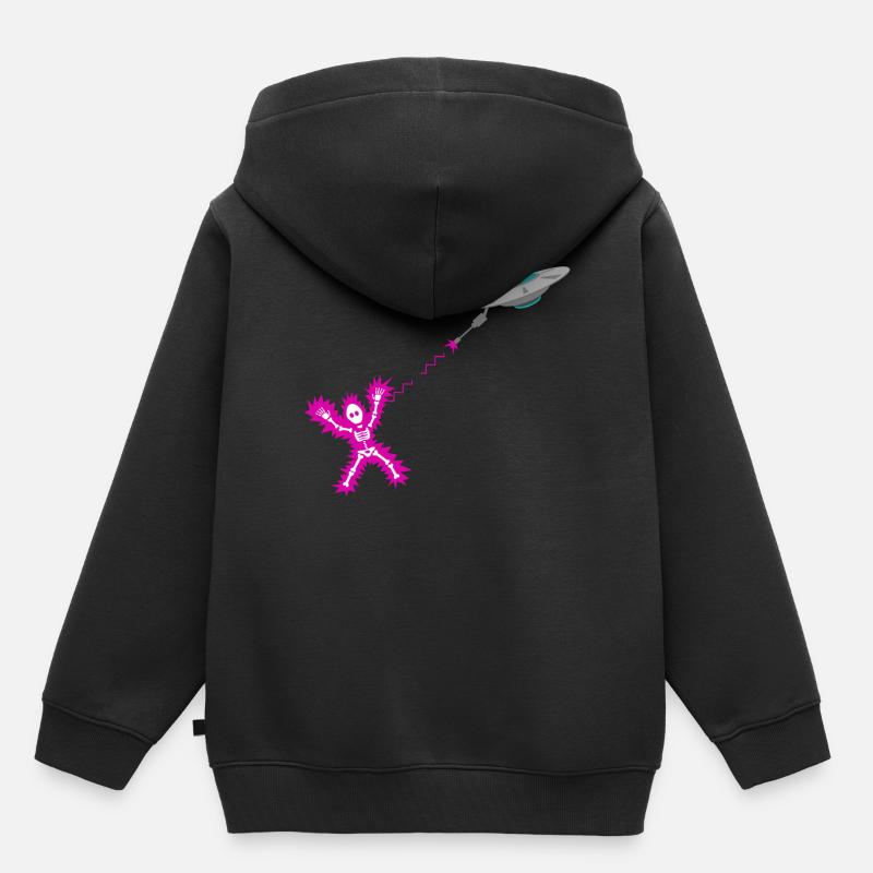 Laser extraterrestre ovni - Sweat Premium à capuche enfant bio - noir