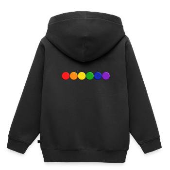 LGBT Dots 3D - Kinder Premium Organic Hoodie - Schwarz - Hinten - AI Model Kid Male (0cm)