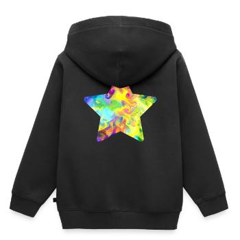 star - Sweat Premium à capuche enfant bio - noir - Dos - AI Model Kid Male (0cm)