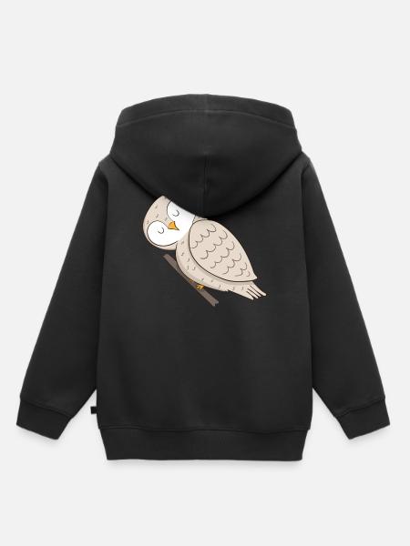 Eule - Kinder Premium Organic Hoodie - Schwarz