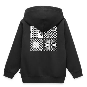 L’abstraction - Sweat Premium à capuche enfant bio - noir - Dos - AI Model Kid Male (0cm)