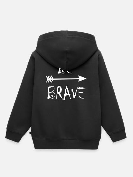 be brave - Kinder Premium Organic Hoodie - Schwarz