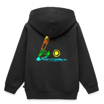 planche à voile - Sweat Premium à capuche enfant bio - noir - Dos - AI Model Kid Male (0cm)